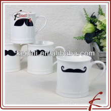 ceramic mustache stackable cup set